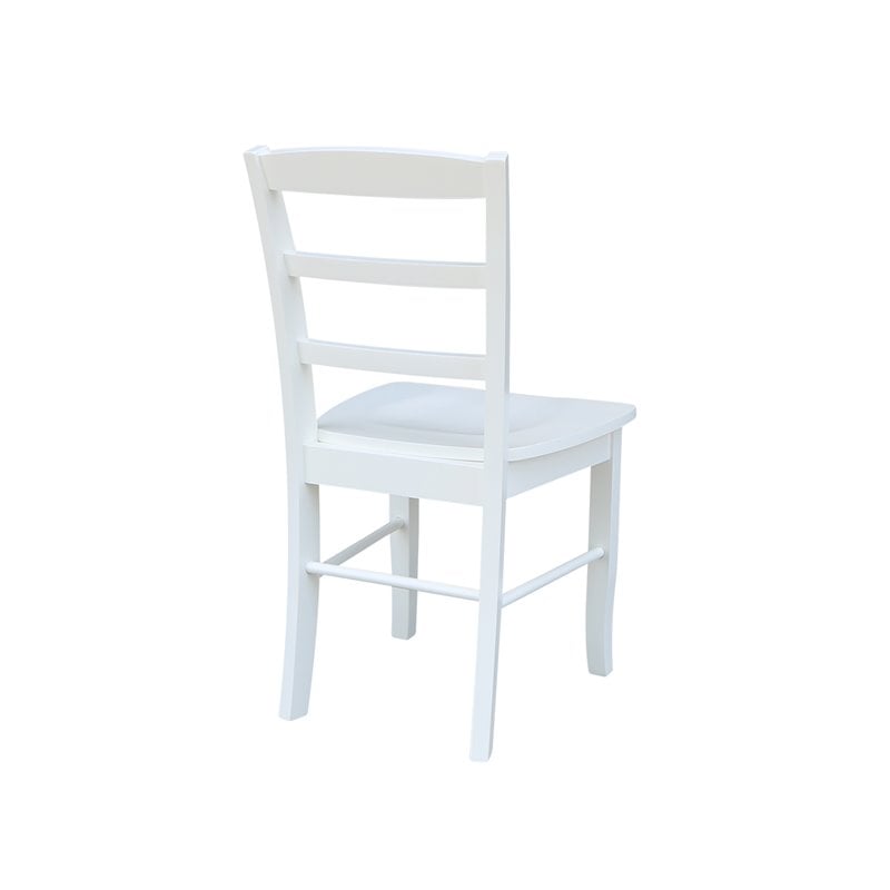 Pemberly Row Set of Two Solid Wood Ladderback Chairs in White