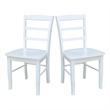 Pemberly Row Set of Two Solid Wood Ladderback Chairs in White