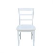 Pemberly Row Set of Two Solid Wood Ladderback Chairs in White