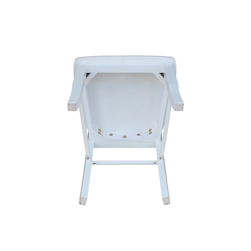 Pemberly Row Set of Two Solid Wood Ladderback Chairs in White