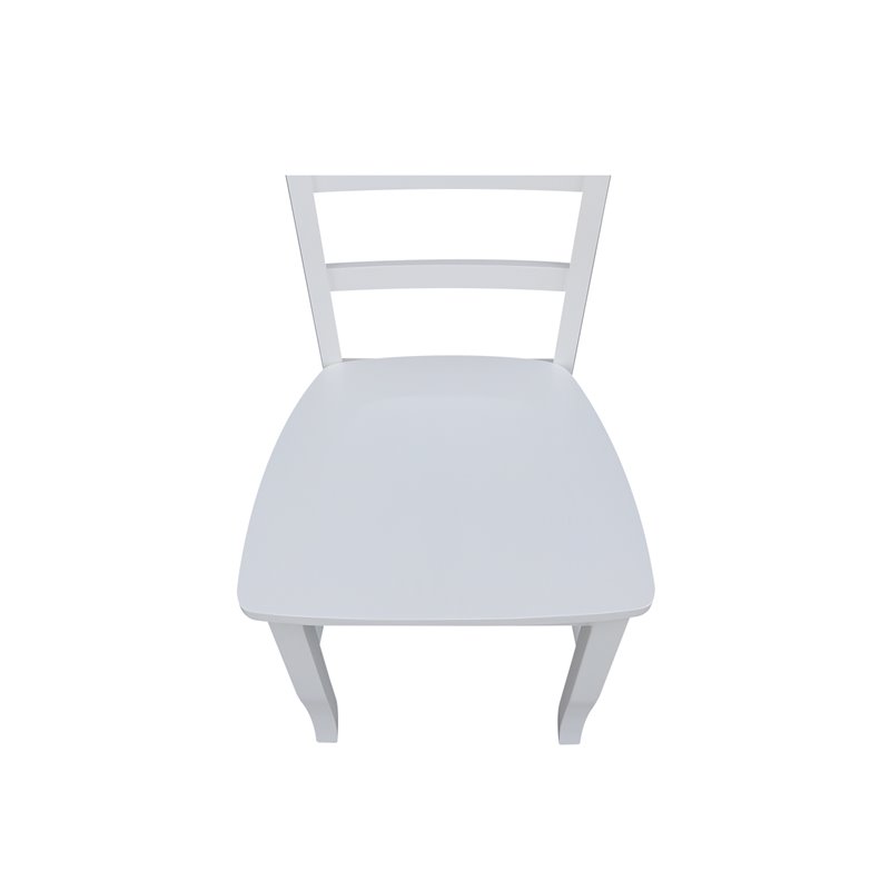 Pemberly Row Set of Two Solid Wood Ladderback Chairs in White