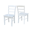 Pemberly Row Set of Two Solid Wood Ladderback Chairs in White