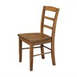 Pemberly Row Contemporary Set of Two Ladderback Chairs in Pecan