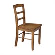 Pemberly Row Contemporary Set of Two Ladderback Chairs in Pecan