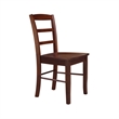 Pemberly Row Set of Two Solid Wood Madrid Ladderback Chairs in Espresso