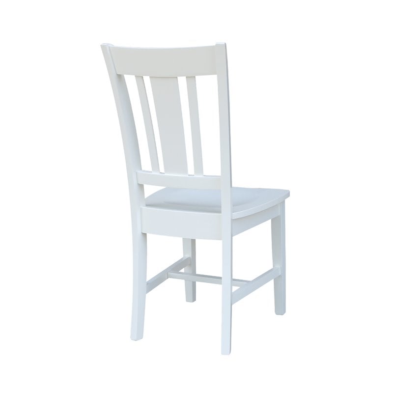 Pemberly Row Set of Two Solid Wood Splatback Chairs in White