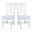 Pemberly Row Set of Two Solid Wood Splatback Chairs in White