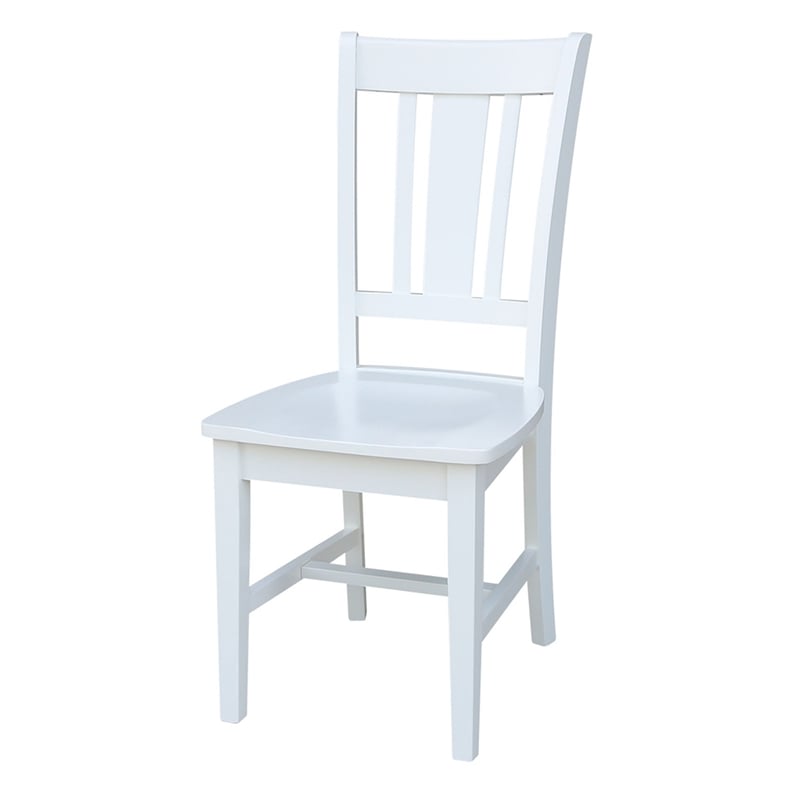 Pemberly Row Set of Two Solid Wood Splatback Chairs in White