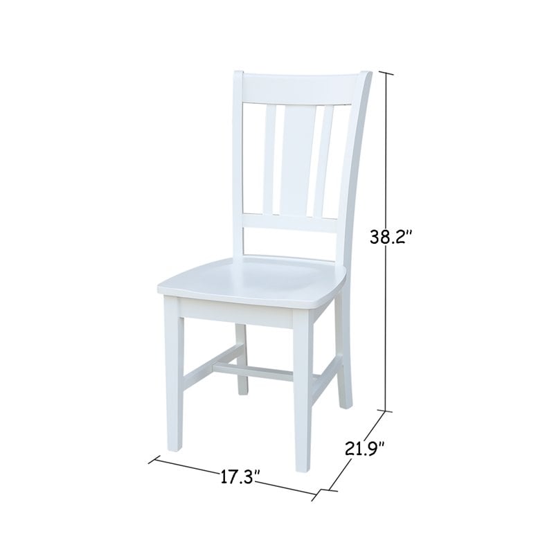 Pemberly Row Set of Two Solid Wood Splatback Chairs in White