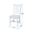 Pemberly Row Set of Two Solid Wood Splatback Chairs in White