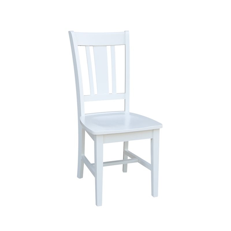 Pemberly Row Set of Two Solid Wood Splatback Chairs in White