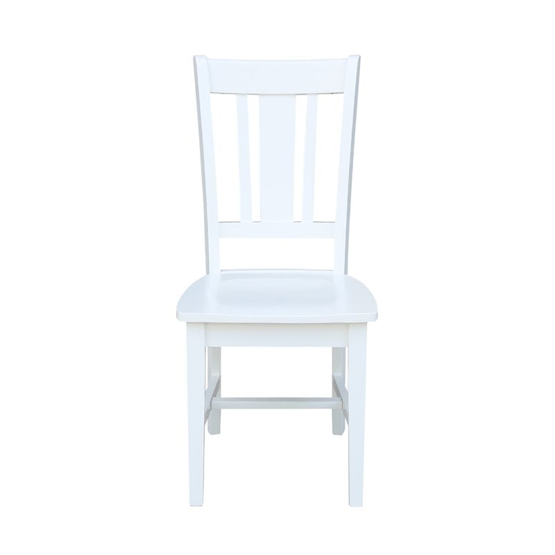 Pemberly Row Set of Two Solid Wood Splatback Chairs in White