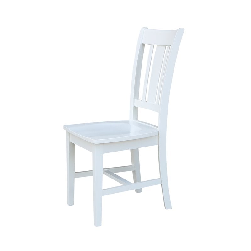 Pemberly Row Set of Two Solid Wood Splatback Chairs in White