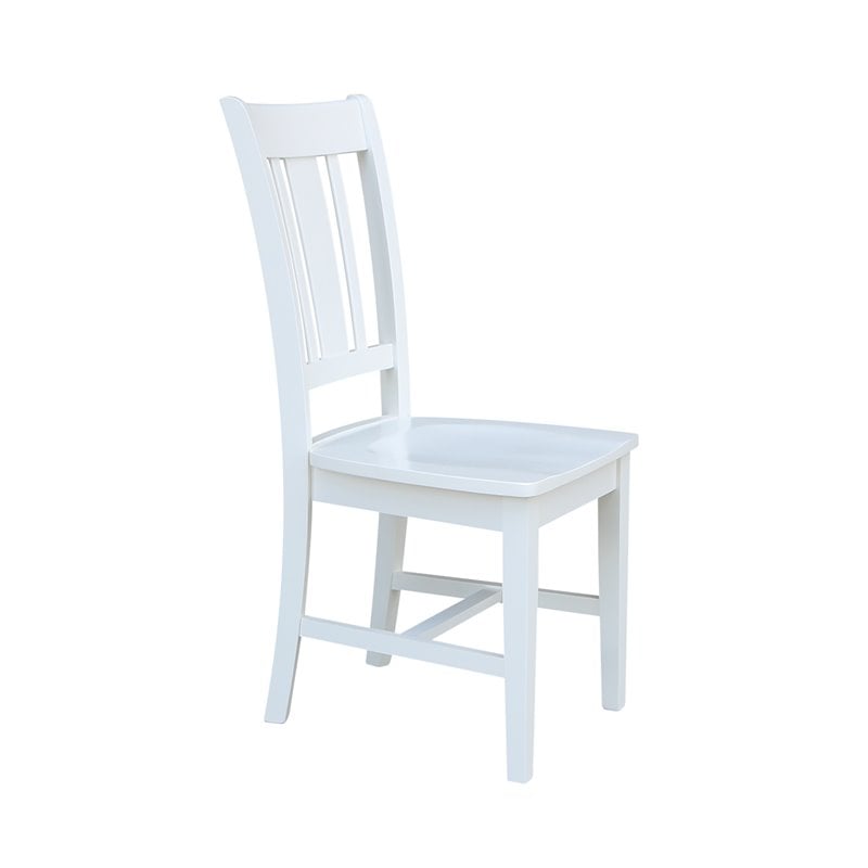 Pemberly Row Set of Two Solid Wood Splatback Chairs in White