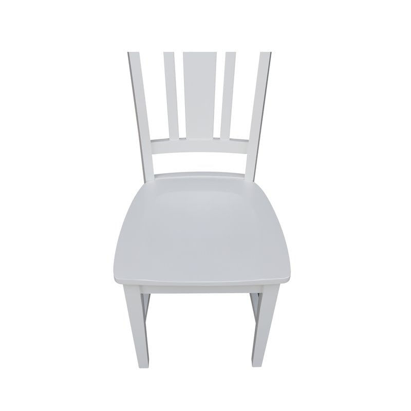 Pemberly Row Set of Two Solid Wood Splatback Chairs in White
