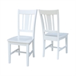 Pemberly Row Set of Two Solid Wood Splatback Chairs in White