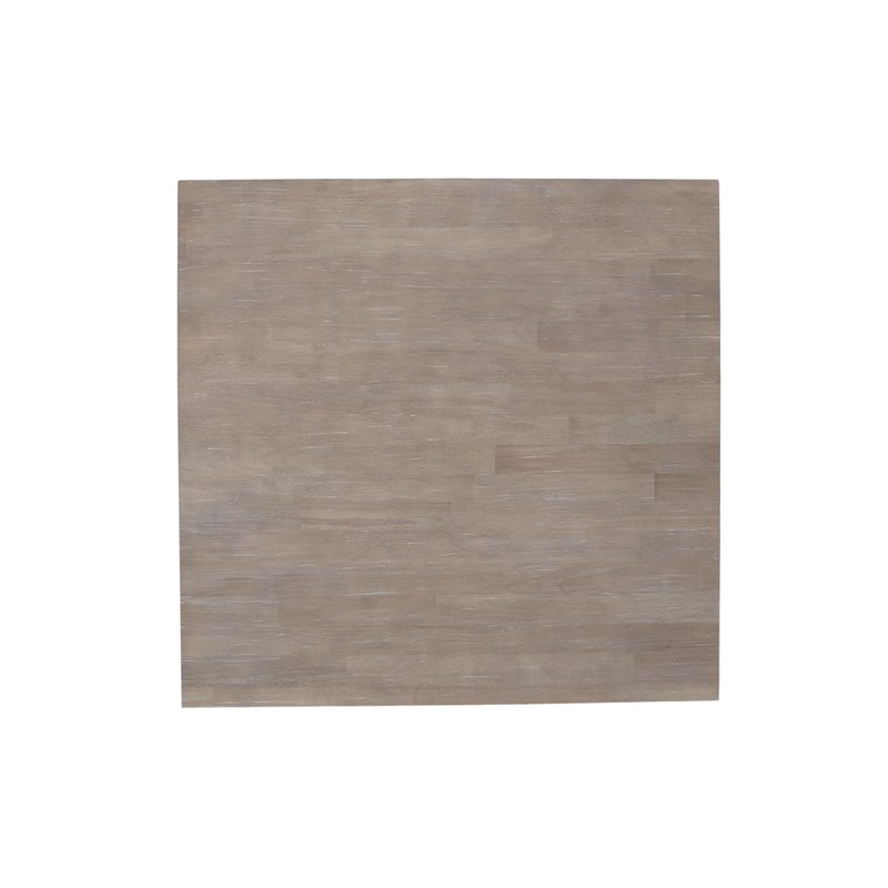 Pemberly Row Solid Wood Top Table - Dining Height in Washed Gray Taupe