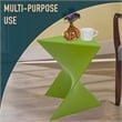 Pemberly Row Modern Plastic Triangle End Table in Green Finish