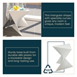 Pemberly Row Modern Plastic Triangle End Table in White Finish