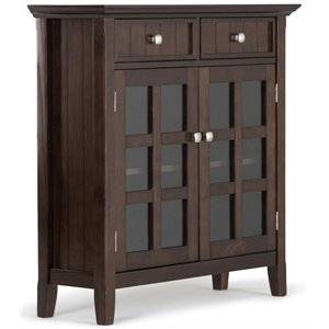 Pemberly Row Wood 36&quot Transitional Entryway Hallway Cabinet in Brunette Brown