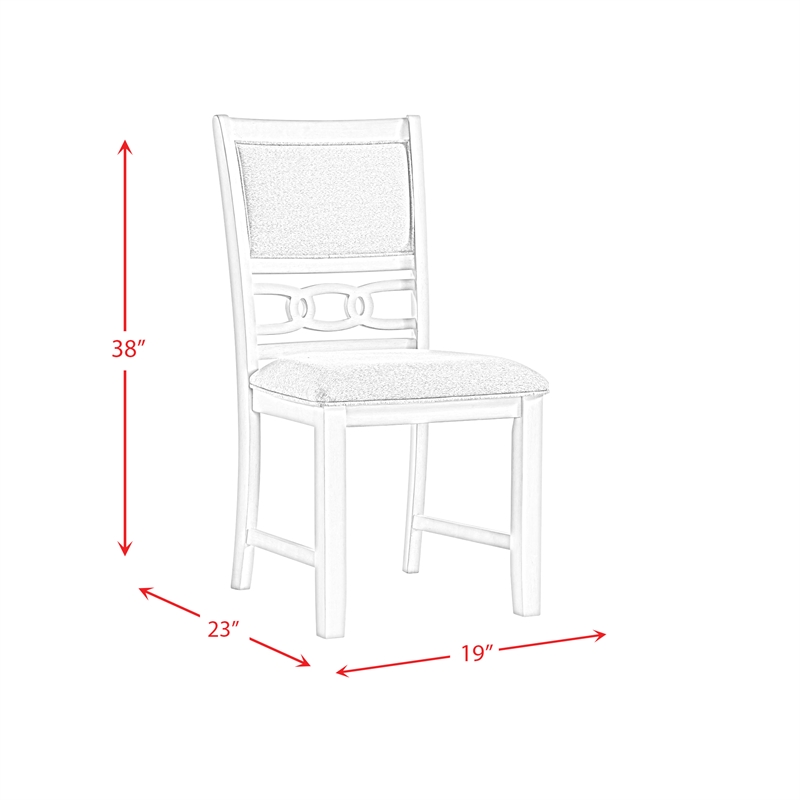 Pemberly Row Modern Standard Height Side Chair Set in Walnut