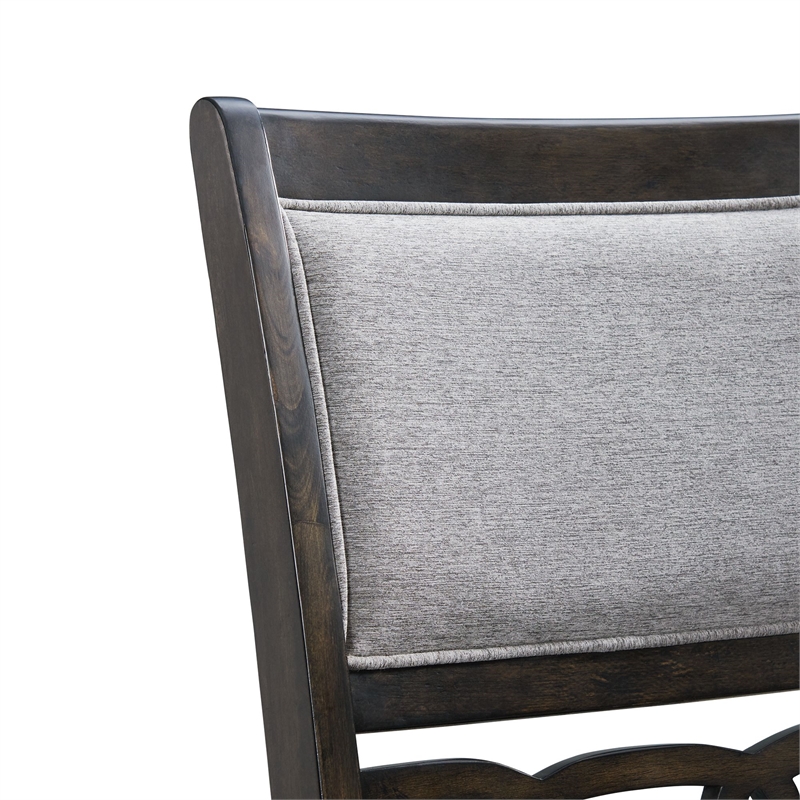 Pemberly Row Modern Standard Height Side Chair Set in Walnut