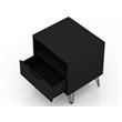 Pemberly Row Contemporary 1-Drawer Wood Nightstand in Black Finish