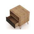 Pemberly Row Modern 1-Drawer Wood Nightstand in Natural & Gray