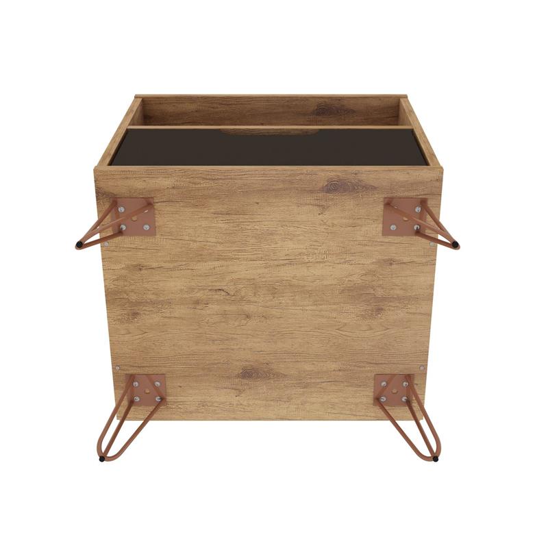 Pemberly Row Modern 1-Drawer Wood Nightstand in Natural & Gray