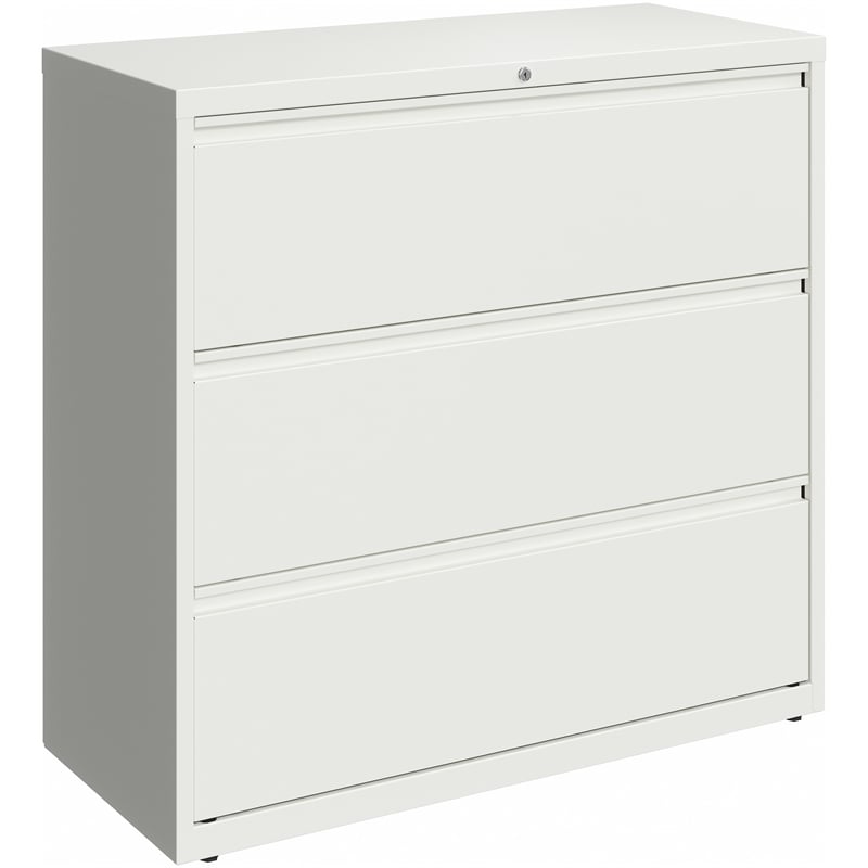 Pemberly Row 42-in Wide 3 Drawer Metal Lateral Filing Cabinet White