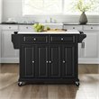 Pemberly Row Modern Wood Granite Top Kitchen Cart in Black / White