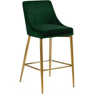 Pemberly Row 27.5&quotH Velvet Counter Stool in Green (Set of 2)