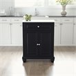 Pemberly Row Modern Wood Portable Kitchen Island in Matte Black