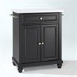 Pemberly Row Modern Wood Portable Kitchen Island in Matte Black