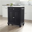 Pemberly Row Modern Wood Portable Kitchen Island in Matte Black