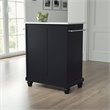 Pemberly Row Modern Wood Portable Kitchen Island in Matte Black