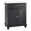 Pemberly Row Modern Wood Portable Kitchen Island in Matte Black