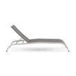 Pemberly Row Outdoor Patio Aluminum and Mesh Chaise Lounge Chair in Gray