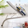 Pemberly Row Outdoor Patio Aluminum and Mesh Chaise Lounge Chair in Gray