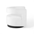 Pemberly Row Modern Performance Velvet Swivel Armchair in White
