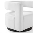 Pemberly Row Modern Performance Velvet Swivel Armchair in White