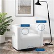 Pemberly Row Modern Performance Velvet Swivel Armchair in White