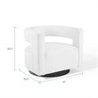 Pemberly Row Modern Performance Velvet Swivel Armchair in White