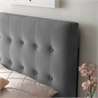 Pemberly Row Twin Tufted Performance Velvet Headboard in Gray