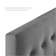 Pemberly Row Twin Tufted Performance Velvet Headboard in Gray