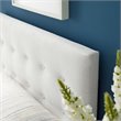 Pemberly Row Twin Tufted Performance Velvet Headboard in White