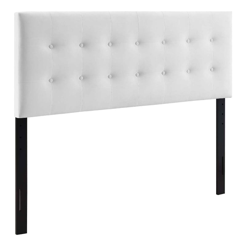 Pemberly Row Full Tufted Performance Velvet Headboard in White