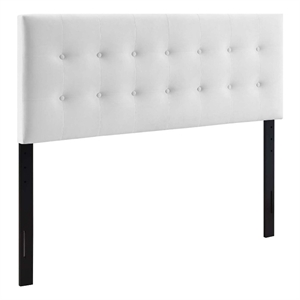 Pemberly Row Full Tufted Performance Velvet Headboard in White