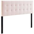 Pemberly Row Biscuit Tufted Full Performance Velvet Headboard in Pink