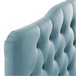 Pemberly Row Queen Diamond Tufted Performance Velvet Headboard in Light Blue